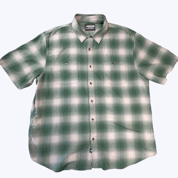 Mountain Khakis Men's Short Sleeve Shirt Size XX Large Green and Tan - Picture 4 of 9